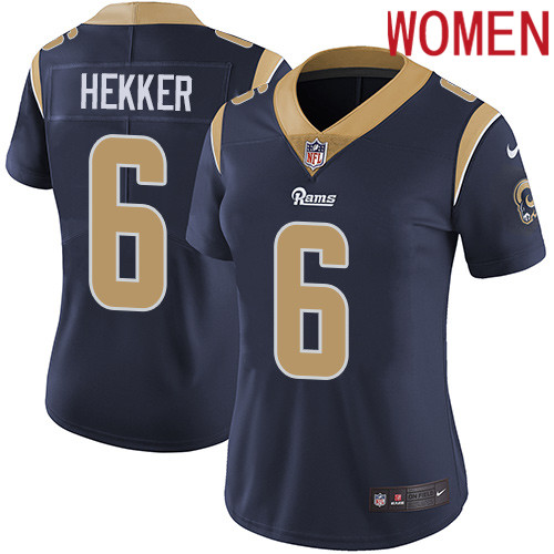 2019 Women Los Angeles Rams #6 Hekker dark blue Nike Vapor Untouchable Limited NFL Jersey->women nfl jersey->Women Jersey